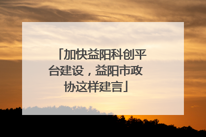 加快益阳科创平台建设，益阳市政协这样建言